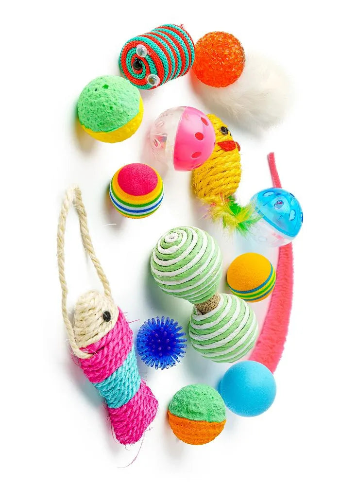 Buntes Katzenspielzeug Set