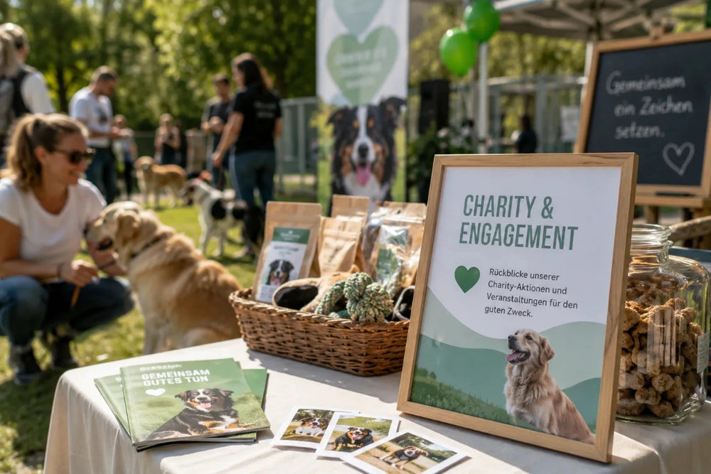 Hunde-Charityveranstaltung mit Tierfreunden, Hunden und Infostand – Eindrücke einer Benefizveranstaltung für den guten Zweck.