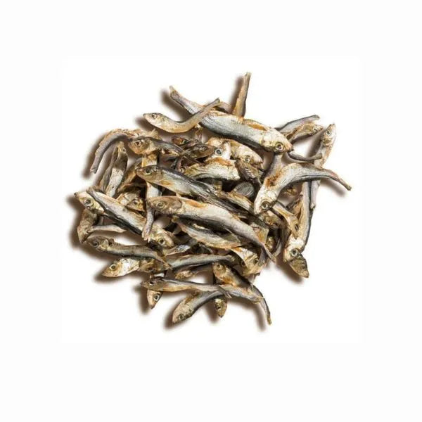 Getrocknete Sprotten für Hunde – natürlicher Fischsnack als proteinreicher Kausnack und Belohnung für Hundetraining, zwischendurch oder BARF-Ergänzung.